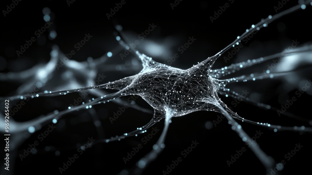 Poster ai neural nets. futuristic background of artificial intelligence neural networks. black background.