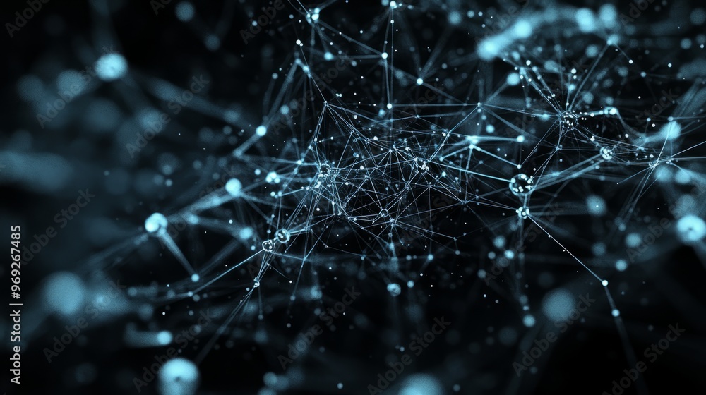 Poster ai neural nets. futuristic background of artificial intelligence neural networks. black background.