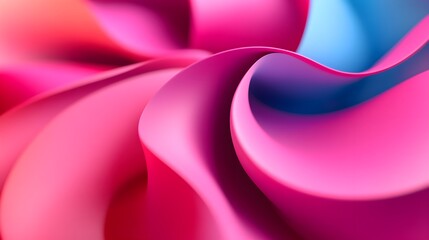 A minimalistic abstract scene, featuring gently curved forms, soft gradients shifting from one hue to another, creating a calm and serene atmosphere