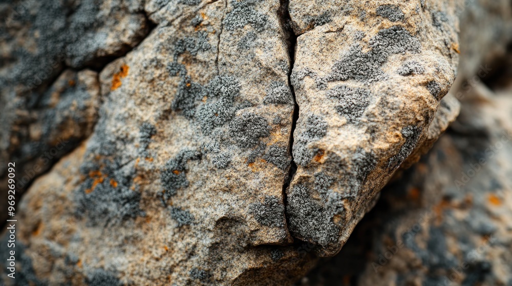 Poster close-up of textured rock surface with natural patterns and colors.