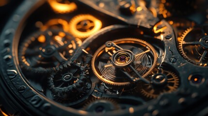 Close-up of intricate watch gears showcasing mechanical craftsmanship and design.