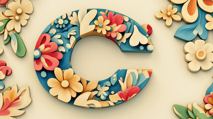 Beautiful floral English letter, beautiful patterns, beautiful designs, beautiful artwork.