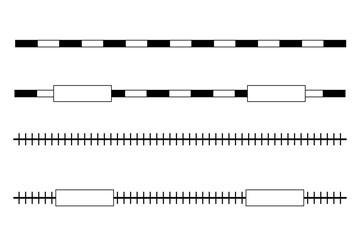 線路と駅のシンプルなセットイラスト