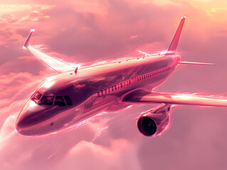 Images of fashion trends combined with aviation milestones, using cutting-edge digital art techniques to present cutting-edge runway shows.