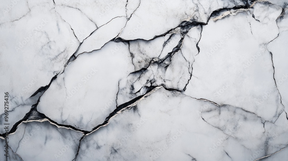 Poster a close-up view of a marble surface showcasing intricate veins and patterns.