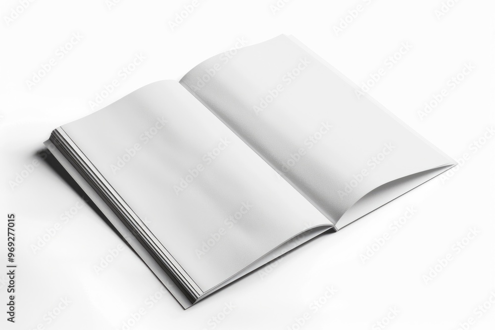 Poster A person is reading from an open book placed on a clean white surface
