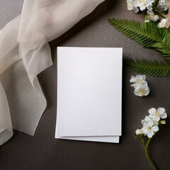 wedding invitation cards mockup, blank card mock up with stylish decor