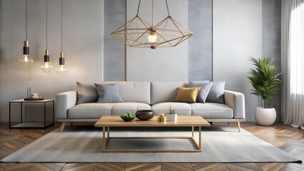 Minimalist Living Room with Sleek Gold Accents