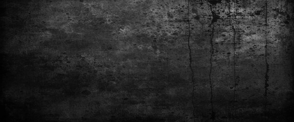 Textured black grunge background. Black concrete stone surface texture. Real smudge black chalkboard texture in classroom school college concept kid dust map blackboard background. 