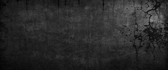 Obraz premium Textured black grunge background. Black concrete stone surface texture. Real smudge black chalkboard texture in classroom school college concept kid dust map blackboard background. 