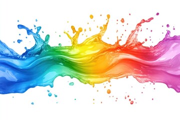 Liquid rainbow splash art graphics painting.