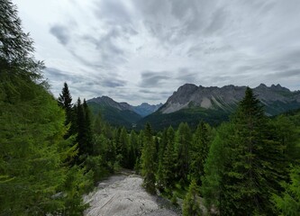 Breathtaking view of a mountainous landscape in the Carina region, Italy.