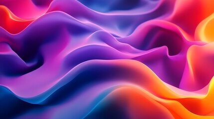 Obraz premium Fluid abstract shapes, vibrant colors, smooth transitions, soft gradients, futuristic ambiance