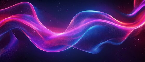 Big Neon Wave Abstract Background