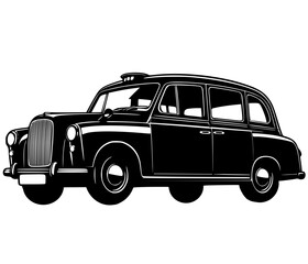 Retro London black taxi cab 