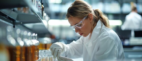 Food safety inspector ensuring quality control in a lab 