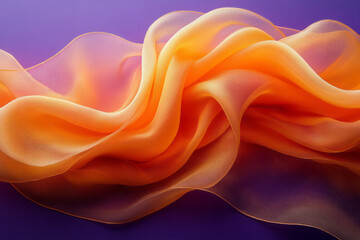 Obraz premium An artistic spiral of luminous yellow silk,