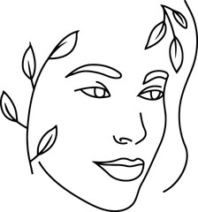 Beauty woman line art luxury creative flower beauty skin care minimalist logo design