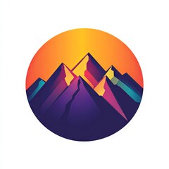 Mountains logo on isolated background