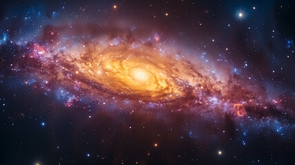 Spiral galaxy image with starry colorful lights. Deep space. Stars and Milky way galaxy image
Astronomy