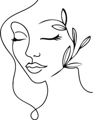 Beauty women line art luxury creative flower beauty skin care minimalist logo design