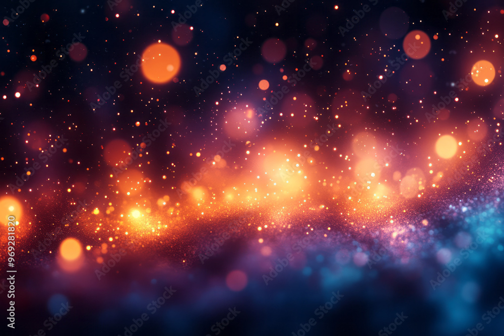 Aufkleber an intricate arrangement of layered bokeh lights,