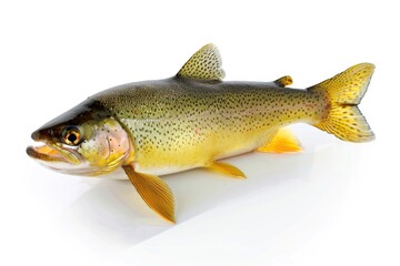 Obraz premium A single fish lying on a white surface, great for food or medicine-related concepts