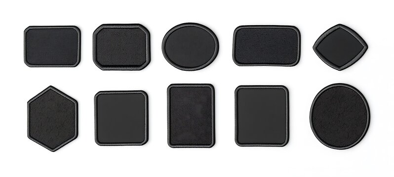 Black embroidered patch mockup