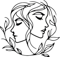 Beauty women line art luxury creative flower beauty skin care minimalist logo design