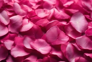 Photo capturing a pile of pink rose petals.