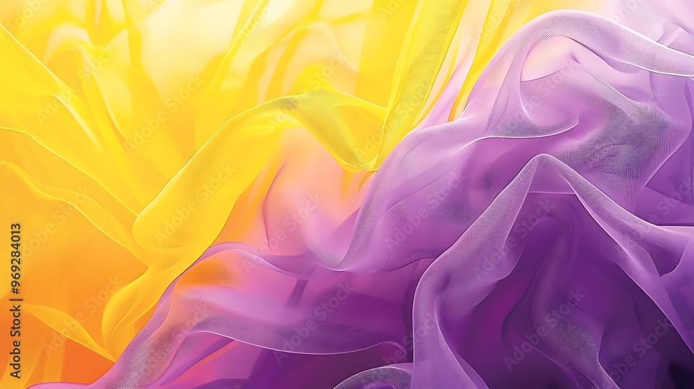 Poster yellow and purple gradient for background with smooth transition and copy space