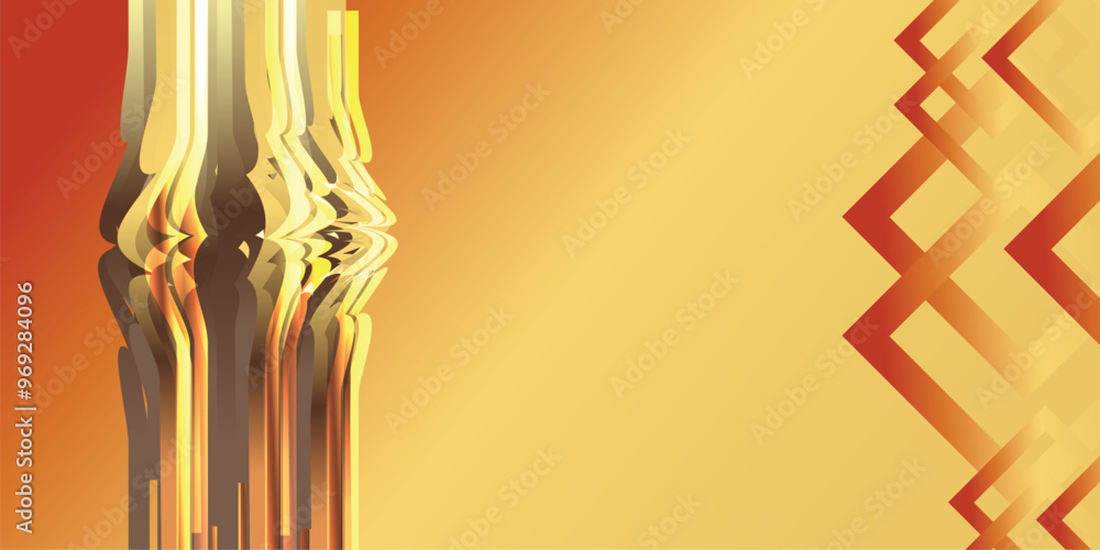 Fototapete abstract yellow background with waves. vector background with space for text.
