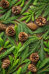 Obraz premium Branches of pine with cones