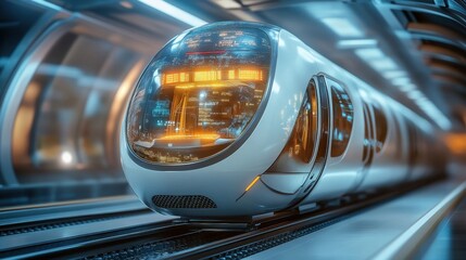 Obraz premium Automated underground transport, futuristic urban system, high-tech design