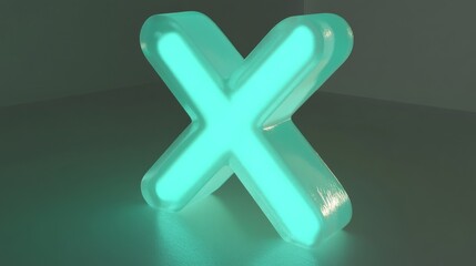 Obraz premium On a dark background, a neon x symbolises the social media concept.