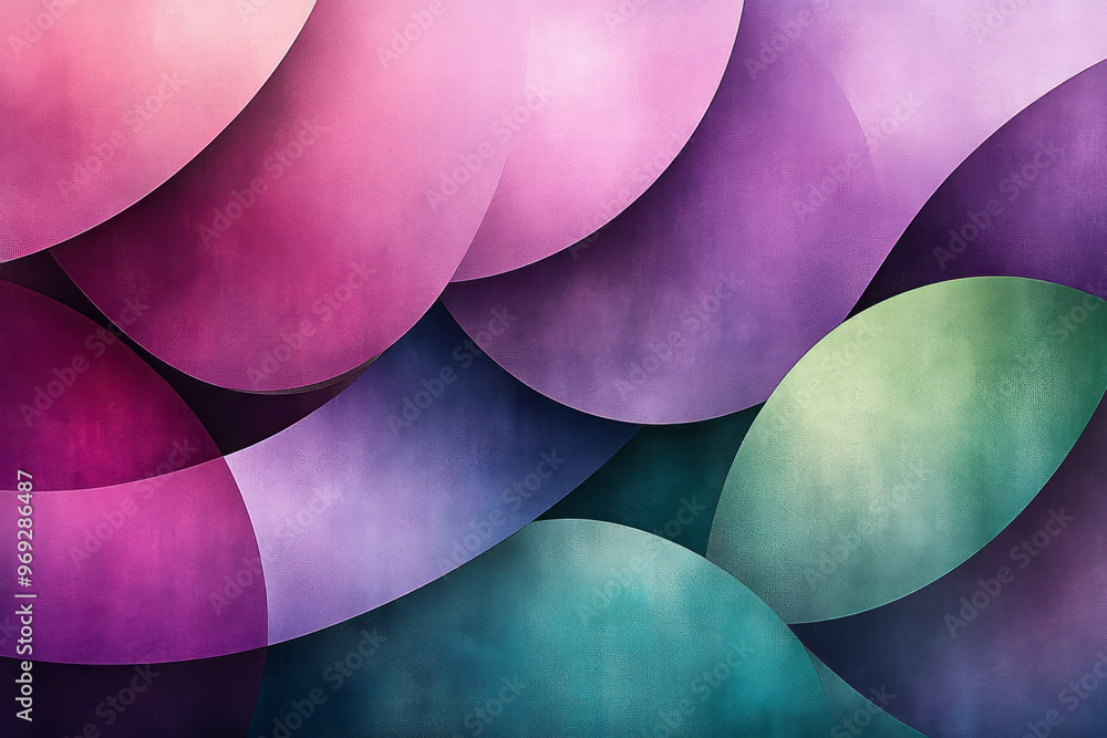 Poster a minimalist geometric design with intersecting circles and triangles,