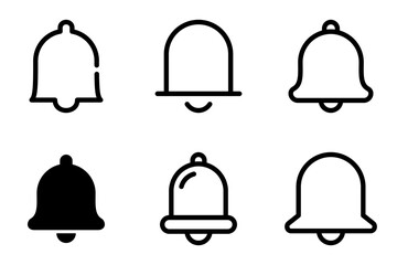 notification bell icon symbol vector template collection