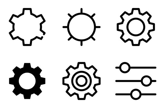 settings icon symbol vector template collection