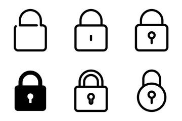 lock, padlock icon symbol vector template collection