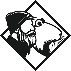 men and  mouce logo desgin 