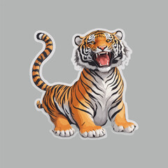 tiger happy sticker