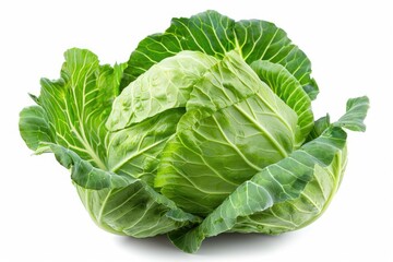 Obraz premium Fresh head of cabbage against a clean white background