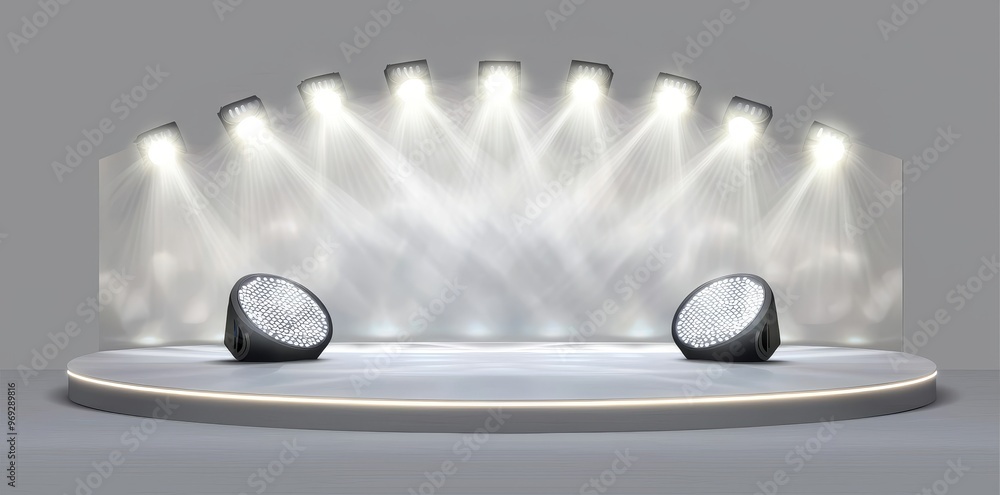 Poster This set of isolated light effect scenes is isolated onto a transparent png file with a spotlight on each element.