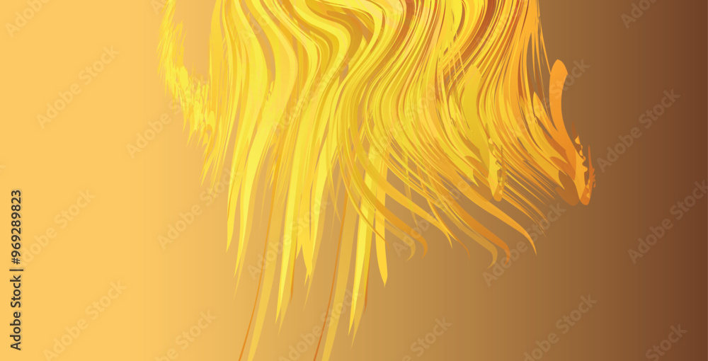 Fototapete abstract yellow background with waves. vector background with space for text.