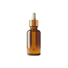 Amber glass dropper bottle with a white pipette, commonly used for skincare serums, essential oils, or cosmetic liquids.