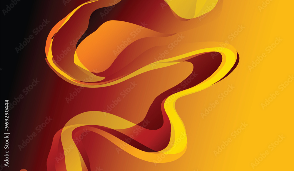 Fototapete abstract yellow background with waves. vector background with space for text.