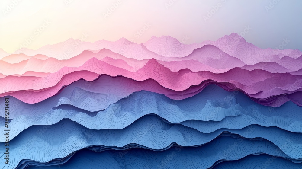 Poster background with soft color waves of fluid gradients