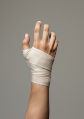 Fototapeta premium Injured hand with medical bandage