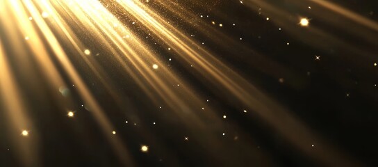 Gold and black abstract glitter lights. Defocused