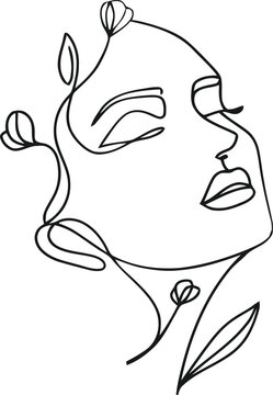 recommend clip art: Beauty woman line art luxury creative flower beauty skin care minimalist logo design
                    